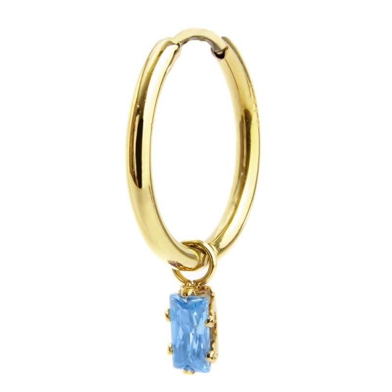 Orecchino Marlù a cerchio con zircone baguette