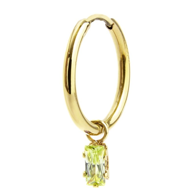 Orecchino Marlù a cerchio con zircone baguette