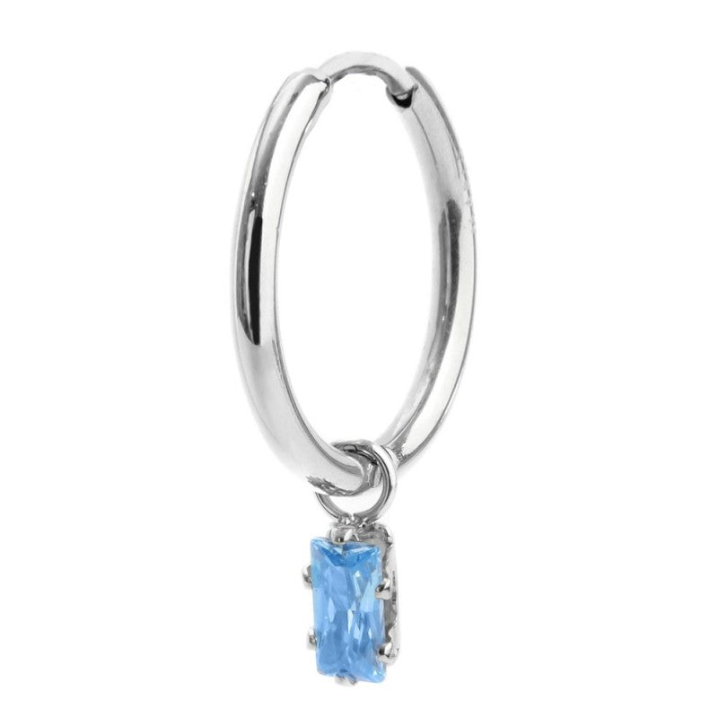 Orecchino Marlù a cerchio con zircone baguette