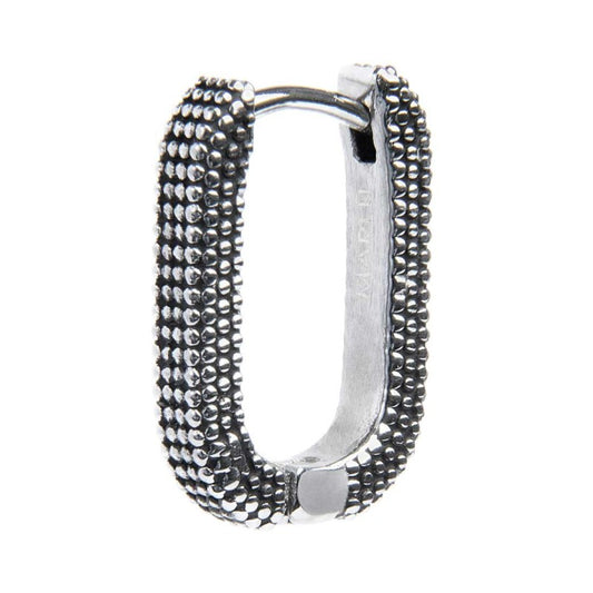 Orecchino Marlù ovale con trama puntinata black oil