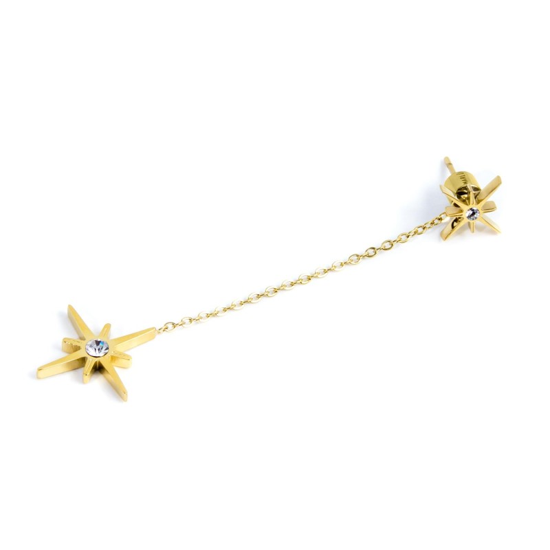 Orecchino Marlù rosa dei venti con pendente rosa dei venti oro