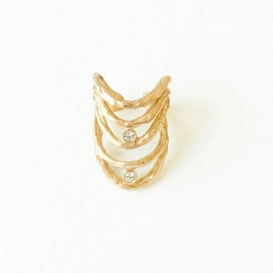 Anello Wave 5 Onde e Zirconi Aleva  Bijoux